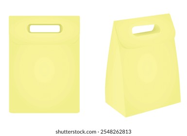Yellow  paper bag. vector illustration