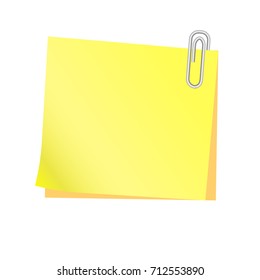 A yellow paper with clip