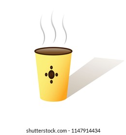 yellow paper cup for coffee