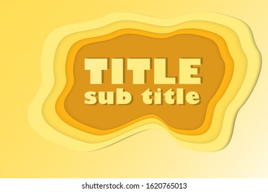 Yellow paper cut background. Copy space.