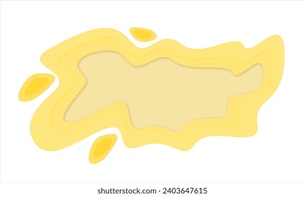 Yellow paper cut isolated white, like cheese holes