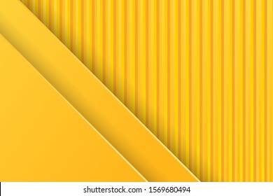 Yellow paper cut layer with metal 3d texture background