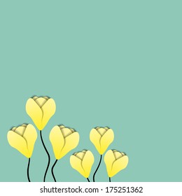 Yellow paper flower background. Vector illustration