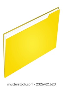 Yellow paper folder. vector illustration