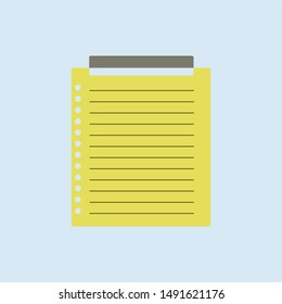 Yellow Paper Note Design for Icon or Logo