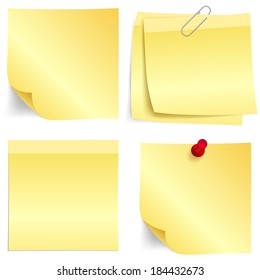 Yellow paper note set