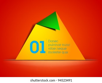 yellow paper on red paper slit illustration / vector