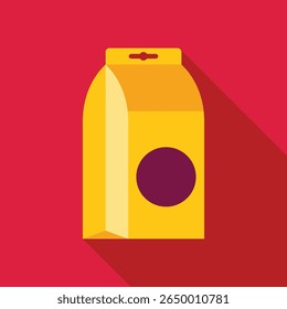 Yellow paper packaging with hang slot and transparent window displaying product inside