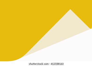 yellow paper with page curl set over white