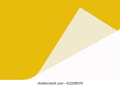 yellow paper with page curl set over white