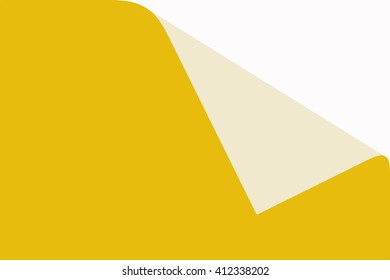 yellow paper with page curl set over white