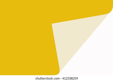 yellow paper with page curl set over white
