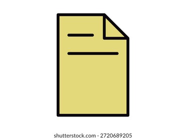Página de papel amarillo con líneas de texto para la oficina y la gestión de documentos