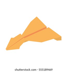yellow paper plane flying model vector illustration eps 10