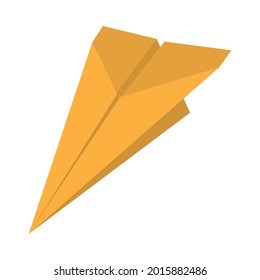 yellow paper plane icon on white background