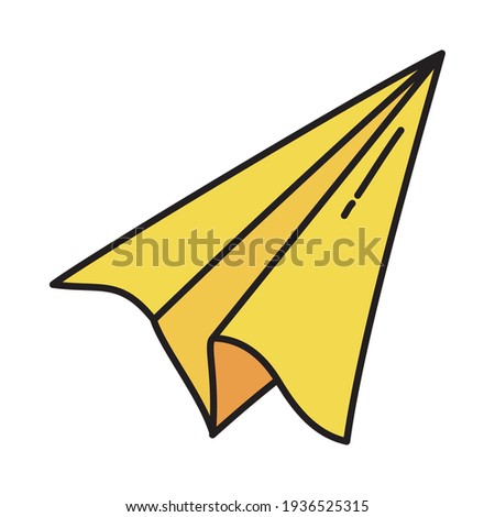 yellow paper plane on background