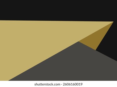 Yellow paper plane on black background. Vector illustration