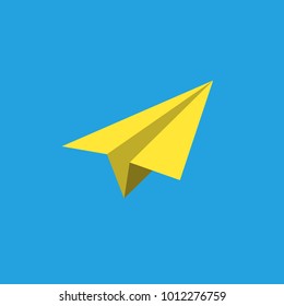 yellow paper planes minimalist style on blue background.