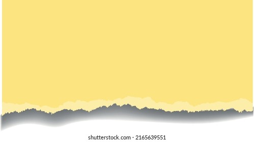 Yellow paper strip. Scrapbooking blank realistic piece