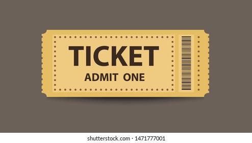 Yellow paper stub ticket icon with bar code.