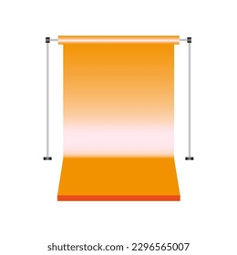 yellow paper studio backdrop. Canvas studio in realistic style. Vector illustration.