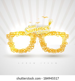 Yellow paper sunglasses.