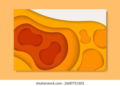 yellow papercut style abstract background illustration
