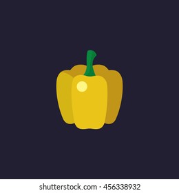 yellow paprika icon in flat style