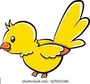 Yellow parrot, illustration, vector on white background.