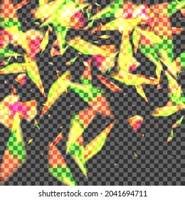 Vector transparente de fondo de partículas amarillas. Tarjeta de expansión de bobinas. Textura de la fiesta de brillantes. Pancarta brillante. Papel tapiz De Decoración De Elementos.