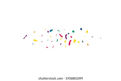 Yellow Particles Celebration White Background. Carnaval Colored Paper Invitation. Decoration Paint Design. Orange Confetti Carnival Postcard.