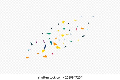 Yellow Particles FallingFestive Transparent Background. Vector Smear Texture. Abstract Paint Wallpaper. Orange Elements Celebration Design.