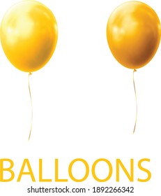 Yellow party balloons holiday celebrations