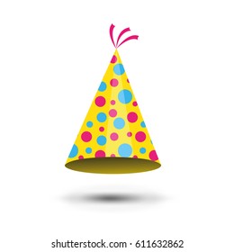 Yellow Party Hat Icon Isolated On A White Background