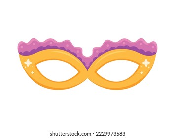 yellow party mask decorative icon