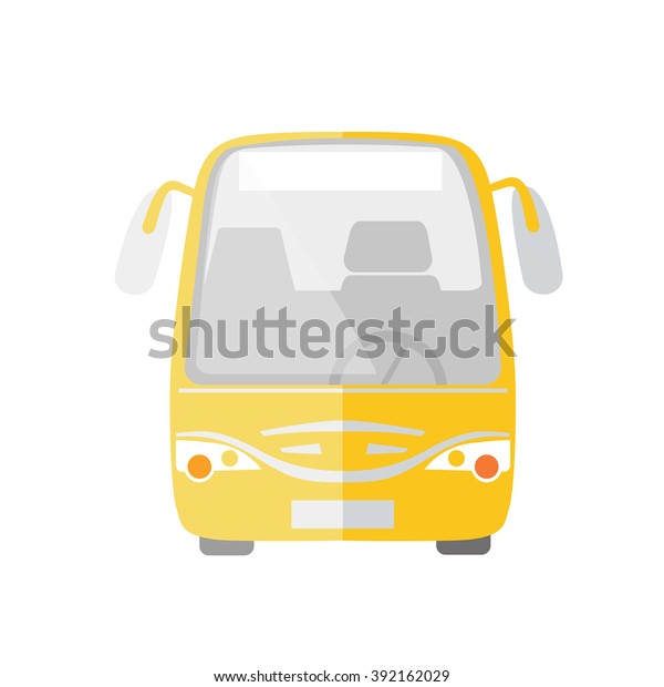 Yellow passenger\
bus taxi service flat\
vector
