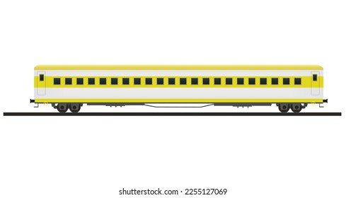 Carro de pasajeros amarillo. ilustración vectorial