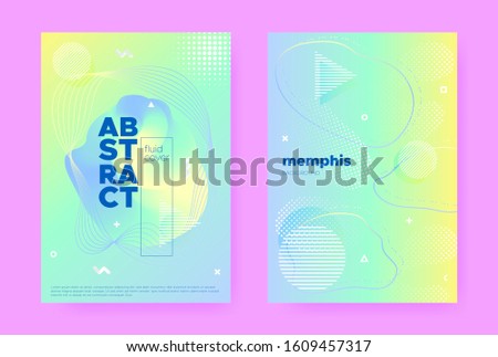 Yellow Pastel Flow. Abstract Gradient Illustration. Blue Wave Design. Colorful Pattern. Pastel Fluid. Fresh Abstract Memphis Illustration. Green Liquid Design. Hologram Brochure. Pastel Cover.