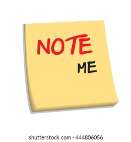 Yellow Pastel papers note on white wall, options note , steps note, Vector illustration.