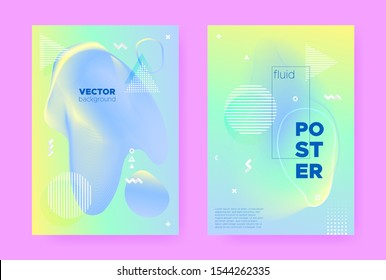 Yellow Pastel Shape. Abstract Memphis Background. Green Liquid Banner. Hologram Pattern. Pastel Poster. Fresh Abstract Gradient Elements. Blue Liquid Design. Colorful Brochure. Pastel Flow.