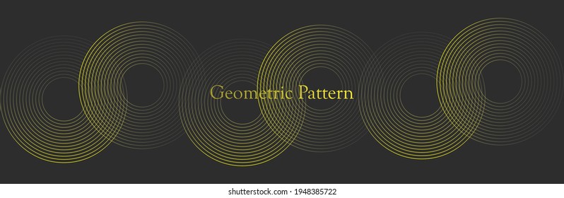 yellow pattern. yellow circle. Linear geometric . Luxury seamless pattern. Packaging or menu design. Vector. yellow on a gray background.