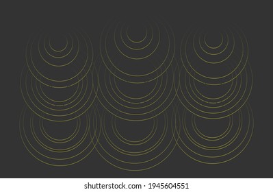patrón amarillo de los círculos. amarillo en un fondo gris. patrón en estilo vintage. ilustración vectorial