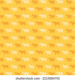 Yellow pattern with cow template