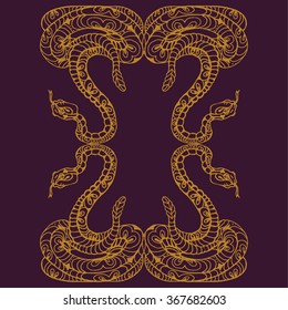 yellow pattern from decorative snakes