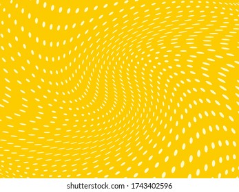 Yellow Pattern of dots, dotted lines, circles of different scale. Futuristic pattern. Monochrome backdrop to create backgrounds, templates, posters in a modern minimalist style.
