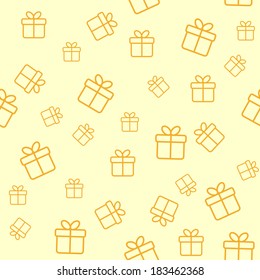 Yellow pattern with gift boxes