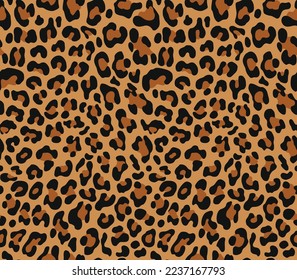 
Yellow pattern leopard seamless animal print, vector fabric texture. Trendy modern background. Skin of a wild cat.