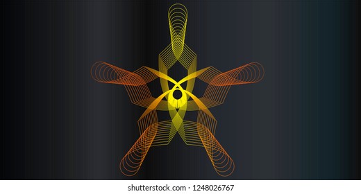 Yellow pattern on black background
