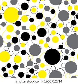 Yellow pattern on a white background. Seamless pattern for packaging, fabric, paper, background. Vector illustration.