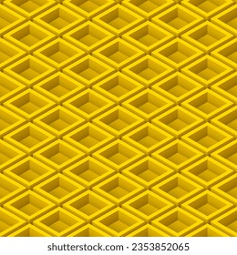 Yellow Pattern with Squares Arranged in Diagonal Lines